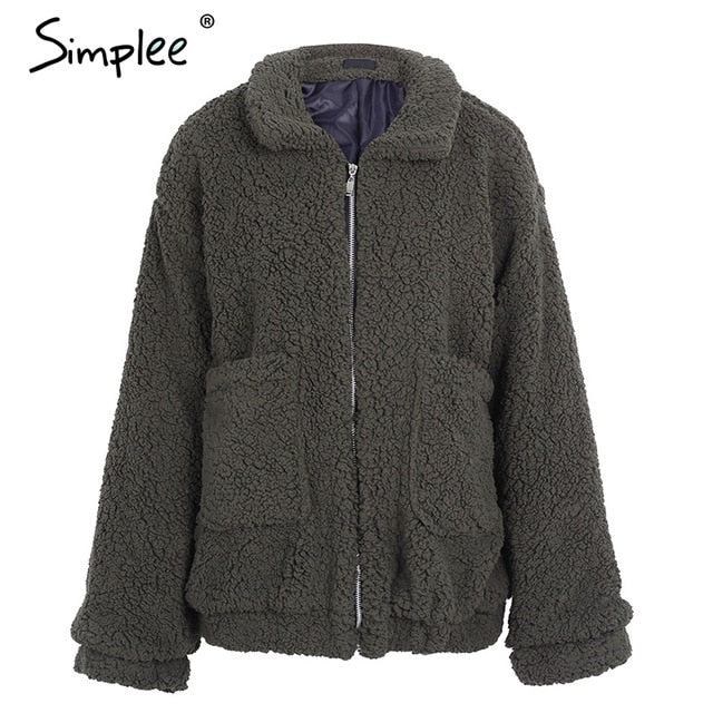 Jacket coat Winter warm hairly jacket Women autumn ladies outerwear female overcoat - Shopizhu