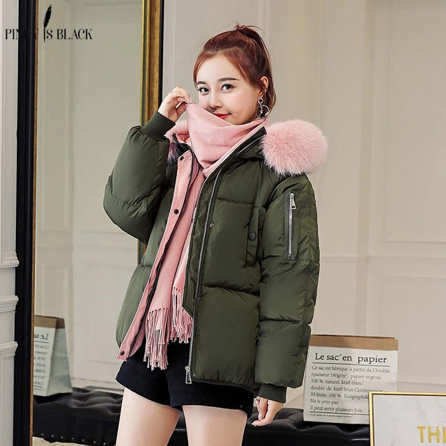 PinkyIsblack Winter Jacket Women New Fashion Slim Parka Cotton Clothing
