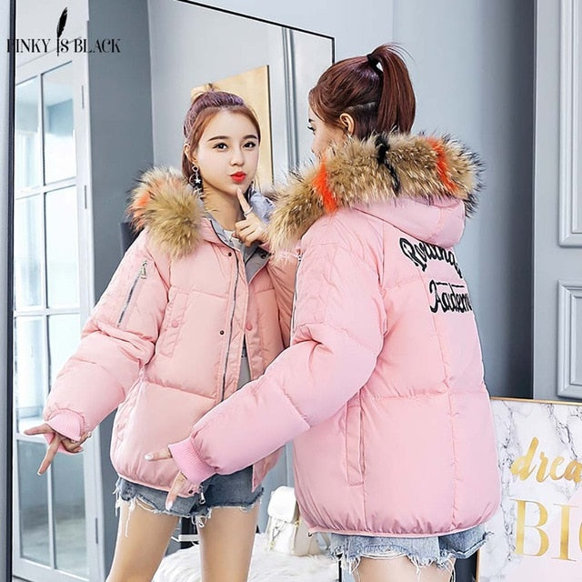 PinkyIsblack Winter Jacket Women New Fashion Slim Parka Cotton Clothing