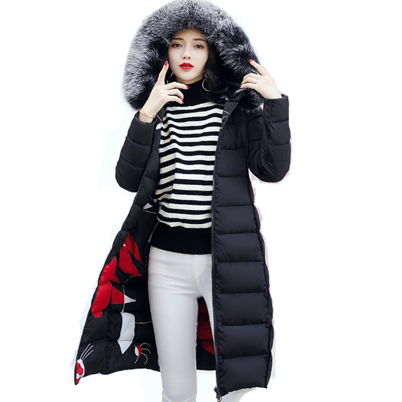 Female Hooded coat warm long jacket feminin - Shopizhu