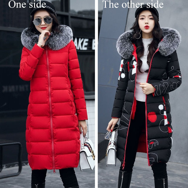 Female Hooded coat warm long jacket feminin - Shopizhu