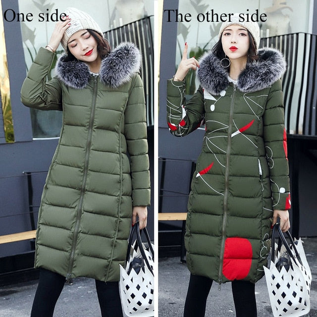 Female Hooded coat warm long jacket feminin - Shopizhu