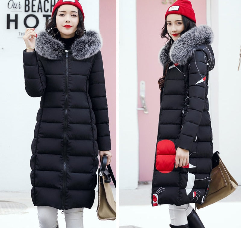 Female Hooded coat warm long jacket feminin - Shopizhu