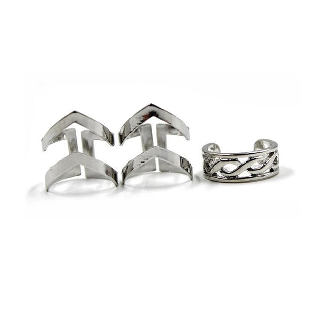 Gold Silver Rings Female Finger Rings Set for Women Jewelry 1 Set/3 Pcs Punk